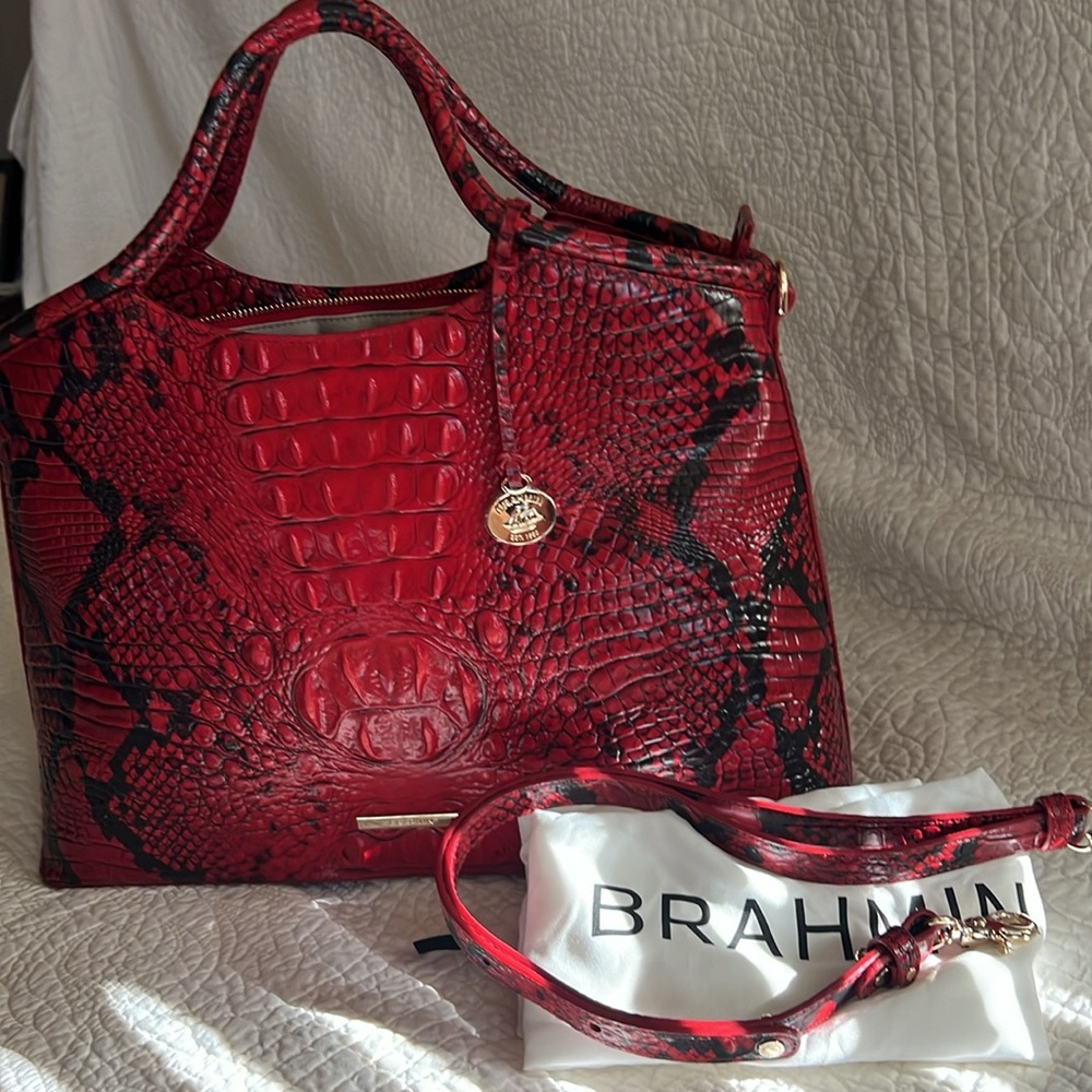 Brahmin Elaine Lipstick Ombre Melbourne leather bag NWOT - Picture 2 of 13
